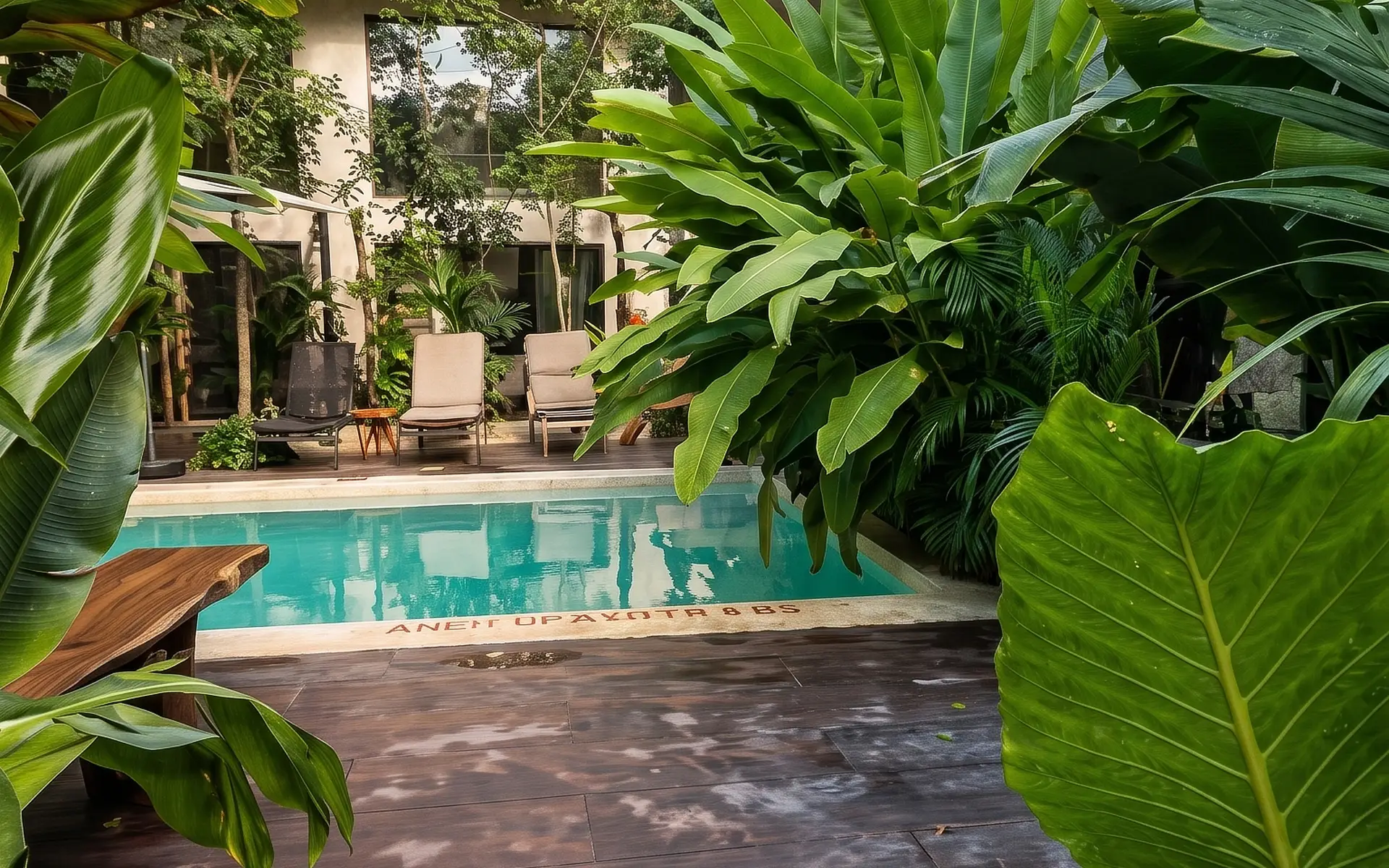 Yaakun Santuario — alberca y jardín 2
